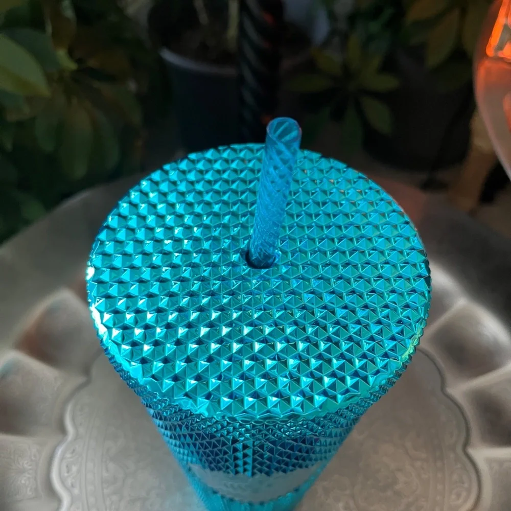 NWT STARBUCKS 2023 24 oz Aqua Studded Tumbler - Picture 3 of 6